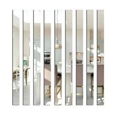 20pcs Simple Lines Acrylic 3D Wall Stickers DIY Background Mirror Strips Ceiling Waist Line Living Dining Room Art Home Decor Mirror Art