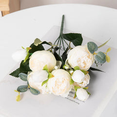 30CM Artificial Flowers Silk Peony Bouquet Festival Vases for Decoration Craft Home Garden Living Room Wedding Accessories props Home Decor, Plants & flowers