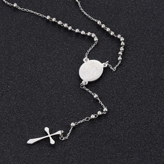 New Jesus Stainless Steel Cross Rosary Christian Catholic Religious Chain Characteristic Style Men And Women Jewelry