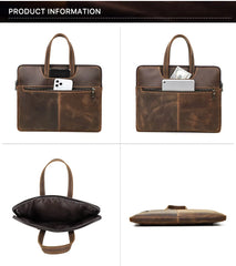 CONTACT'S FAMILY Men Briefcase Genuine Leather Laptop Bag For Air 13 M1 M2 M3 M4 Macbook Pro 14 Macbook 15 16 inch Handbag Tote