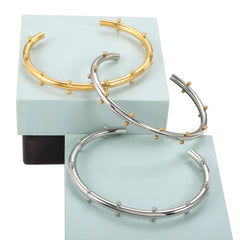 Luxury Stainless Steel Jewelry Set – Bangle, Ring & Hoop Earrings