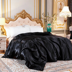 Luxury Satin Duvet Cover Single Double Full Queen Size Quilt Cover Home Comfortable Solid Color Bedding