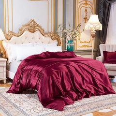 Luxury Satin Duvet Cover Single Double Full Queen Size Quilt Cover Home Comfortable Solid Color Bedding