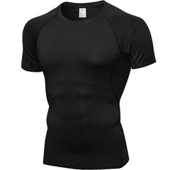 Summer Breathable Mesh Patchwork Running T-Shirts Men Quick Dry Elastic Short Sleeve Tops Fitness Gym Sports Rashguard Customize