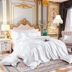 Luxury Satin Duvet Cover Single Double Full Queen Size Quilt Cover Home Comfortable Solid Color Bedding