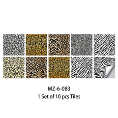 10pcs Retro Pattern Matte Surface Tiles Sticker Transfers Covers for Kitchen Bathroom Tables Floor Hard-wearing Art Wall Decor