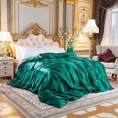 Luxury Satin Duvet Cover Single Double Full Queen Size Quilt Cover Home Comfortable Solid Color Bedding