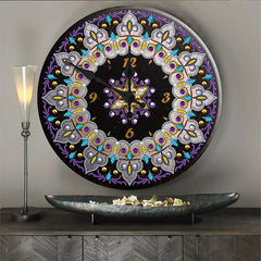 HOMFUN 5D Diamond Painting Clock – Cartoon Mandala Decor