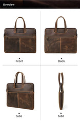 CONTACT'S FAMILY Men Briefcase Genuine Leather Laptop Bag For Air 13 M1 M2 M3 M4 Macbook Pro 14 Macbook 15 16 inch Handbag Tote