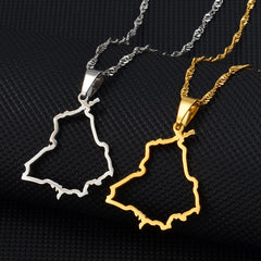 Anniyo Punjab State India Map Pendant Necklace Outline Jewelry #212721