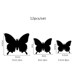 12Pcs/lot 3D Butterfly Mirror Wall Art Sticker Decor Wall Art Removable Wedding Decoration Kids Room Home Decor Mirror Art