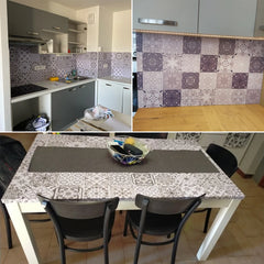10pcs Retro Pattern Matte Surface Tiles Sticker Transfers Covers for Kitchen Bathroom Tables Floor Hard-wearing Art Wall Decor