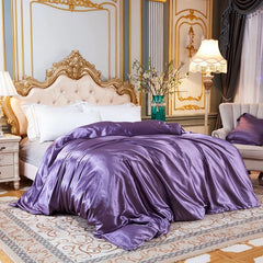 Luxury Satin Duvet Cover Single Double Full Queen Size Quilt Cover Home Comfortable Solid Color Bedding