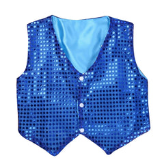Kids Girls Boys Shiny Sequins Vest Waistcoat Hip-hop Jazz Street Dance Stage Performance Costume Musical Festival Tank Tops