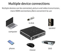 Smartldea New Mini DLP HD Projector Support 1080p Built-in Battery Capacity Wired Phone Mirroring Projector Home Theater Beamer