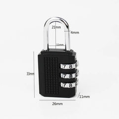 3 Digit Resettable Combination Padlock Luggage Case Padlock Box Black Lock Coded Lock School Gym Locker Sheds 2022
