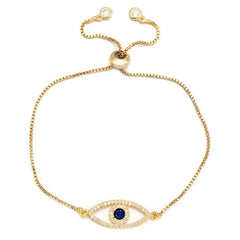 Juya 18K Real Gold Plated Adjustable Chains Multicolor Zirconia Hamsa Fatima Enamel Greek Evil Eye Charms Bracelets For Women