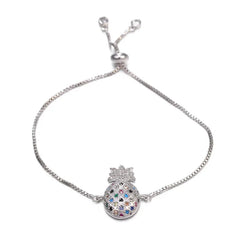 Juya 18K Real Gold Plated Adjustable Chains Multicolor Zirconia Hamsa Fatima Enamel Greek Evil Eye Charms Bracelets For Women
