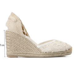 Wedges Sandals For Women 2021 Sapatos Mulher Tienda Soludos Cap Toe Classic Soft Ankle-tie Lace Up Espadrilles Shoes Casual