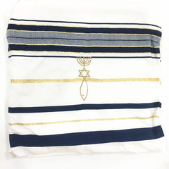 JKRISING Messianic Jewish Tallit Blue and Gold Prayer Shawl Talit and Talis Bag Prayer scarfs