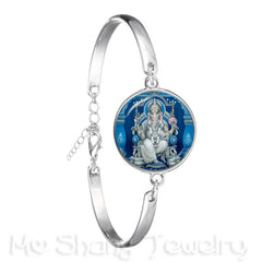 Drop Shipping Ganesha Statue Hindu Ganapati Vinayaka God Bracelet Vintage Lord Ganesha Indian Buddhism Chain Bangle For Gift