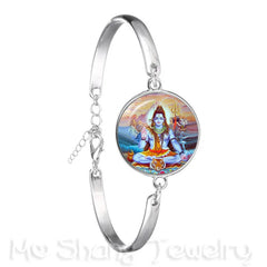 Drop Shipping Ganesha Statue Hindu Ganapati Vinayaka God Bracelet Vintage Lord Ganesha Indian Buddhism Chain Bangle For Gift