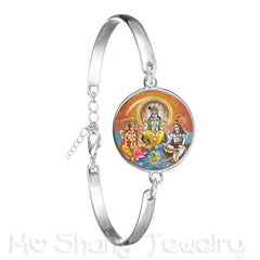 Drop Shipping Ganesha Statue Hindu Ganapati Vinayaka God Bracelet Vintage Lord Ganesha Indian Buddhism Chain Bangle For Gift