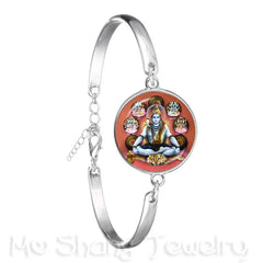 Drop Shipping Ganesha Statue Hindu Ganapati Vinayaka God Bracelet Vintage Lord Ganesha Indian Buddhism Chain Bangle For Gift