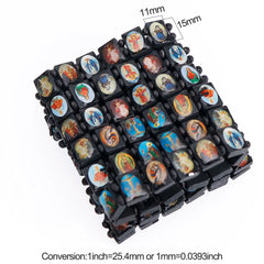 1PCS 3colors Saints Religion rosary Wooden Bracelets Fashion Wooden Jesus Bracelet Wooden Rosary Religious Jewelry For Womengifs
