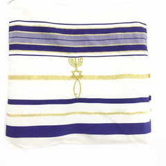 JKRISING Messianic Jewish Tallit Blue and Gold Prayer Shawl Talit and Talis Bag Prayer scarfs