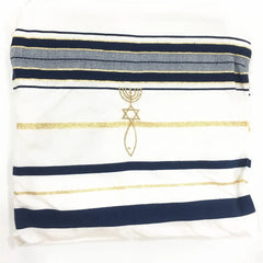 JKRISING Messianic Jewish Tallit Blue and Gold Prayer Shawl Talit and Talis Bag Prayer scarfs