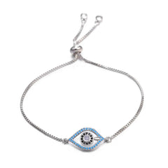 Juya 18K Real Gold Plated Adjustable Chains Multicolor Zirconia Hamsa Fatima Enamel Greek Evil Eye Charms Bracelets For Women