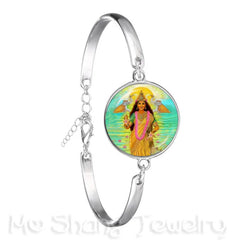 Drop Shipping Ganesha Statue Hindu Ganapati Vinayaka God Bracelet Vintage Lord Ganesha Indian Buddhism Chain Bangle For Gift