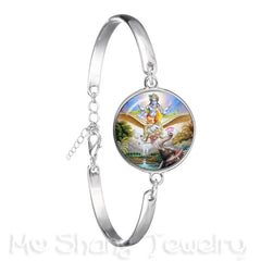 Drop Shipping Ganesha Statue Hindu Ganapati Vinayaka God Bracelet Vintage Lord Ganesha Indian Buddhism Chain Bangle For Gift