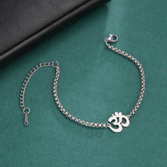 Dawapara Om Ohm Aum Charm Spiritual Pendant Stainless Steel Bracelet Yoga Jewelry Meditation Buddhist Spiritual Amulet