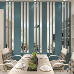 20pcs Simple Lines Acrylic 3D Wall Stickers DIY Background Mirror Strips Ceiling Waist Line Living Dining Room Art Home Decor Mirror Art