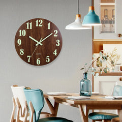 12 Inch Luminous Wall Clock Wood Silent light in dark night Nordic Fashion Wall Clock Non Ticking Clock With Night Light Home Decor