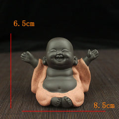 Ceramic Maitreya Buddha Tea Figurine – Zen Monk Decor Decorative accessories