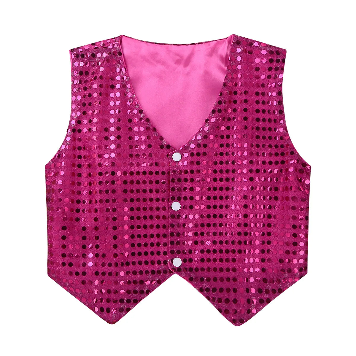 Kids Girls Boys Shiny Sequins Vest Waistcoat Hip-hop Jazz Street Dance Stage Performance Costume Musical Festival Tank Tops