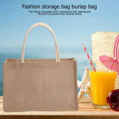 Fashion Burlap Tote Bag – Reusable Jute Beach & Shopping Bag