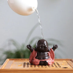 Ceramic Maitreya Buddha Tea Figurine – Zen Monk Decor Decorative accessories
