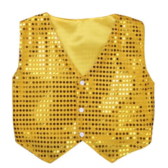 Kids Girls Boys Shiny Sequins Vest Waistcoat Hip-hop Jazz Street Dance Stage Performance Costume Musical Festival Tank Tops