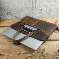CONTACT'S FAMILY Men Briefcase Genuine Leather Laptop Bag For Air 13 M1 M2 M3 M4 Macbook Pro 14 Macbook 15 16 inch Handbag Tote