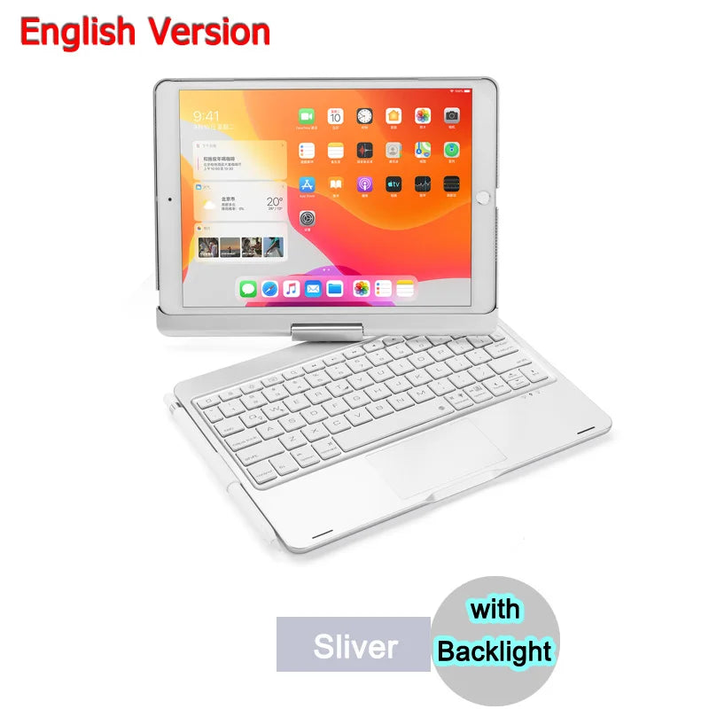 Bluetooth Magic Keyboard Case For iPad 7 8 9 Generation 10.2 Pro Air 3 10.5 Tablet Case Turkish Arabic Spanish Korean Keyboard