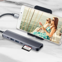 USB C Hub Splitter to 4K HDMI-Compatible USB 3.0 Type C Adapter SD TF Docking Station for MacBook iPad Samsung S22 Dex Laptop