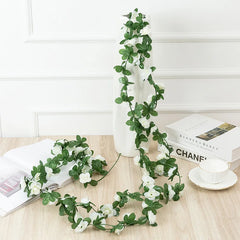 2.2 Meters Rose Artificial Flowers Christmas Garland for Wedding Home Room Decoration Spring Autumn Garden DIY Fake Plant Vine