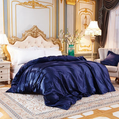 Luxury Satin Duvet Cover Single Double Full Queen Size Quilt Cover Home Comfortable Solid Color Bedding