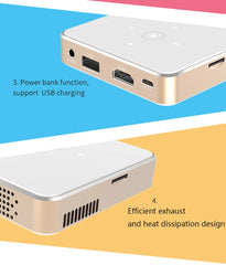 Smartldea DLP HD Mini Projector Built-in Rechargeable Battery Portable Egg Size for Home Office Outdoor Camping Pico Projectors