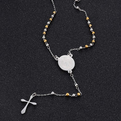 New Jesus Stainless Steel Cross Rosary Christian Catholic Religious Chain Characteristic Style Men And Women Jewelry
