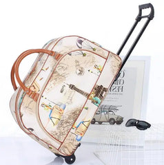 Women Travel Trolley luggage bag Rolling luggage Bag cabin size luggage for travel trolley bag for women PU carry on luggage bag